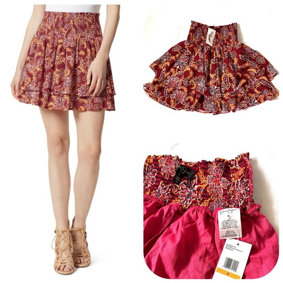 Jessica Simpson Dresses & Skirts - NWT Jessica Simpson Smocked Veronica Skort in Red Dahlia Moroccan Blooms